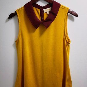 ModCloth Mustard Yellow Two-Tone Back Button Down Tunic